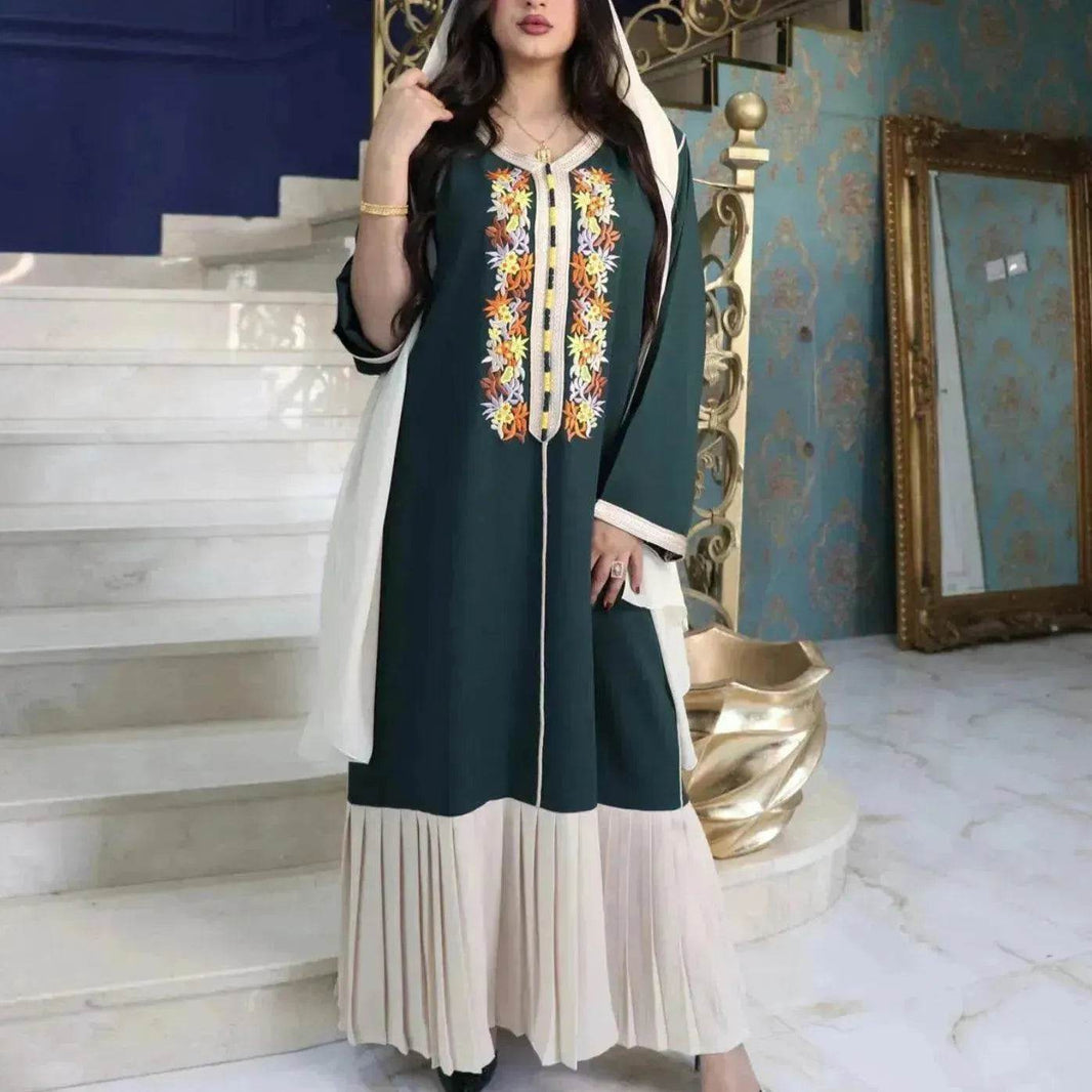 Four Seasons Embroidered Lace Chiffon Dubai Robe - EX-STOCK Canada