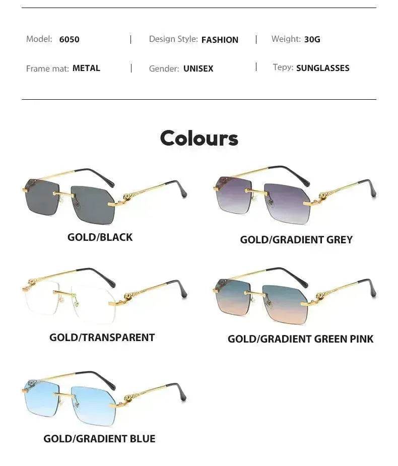 Frameless Trimming Leopard Head Sunglasses - EX-STOCK Canada