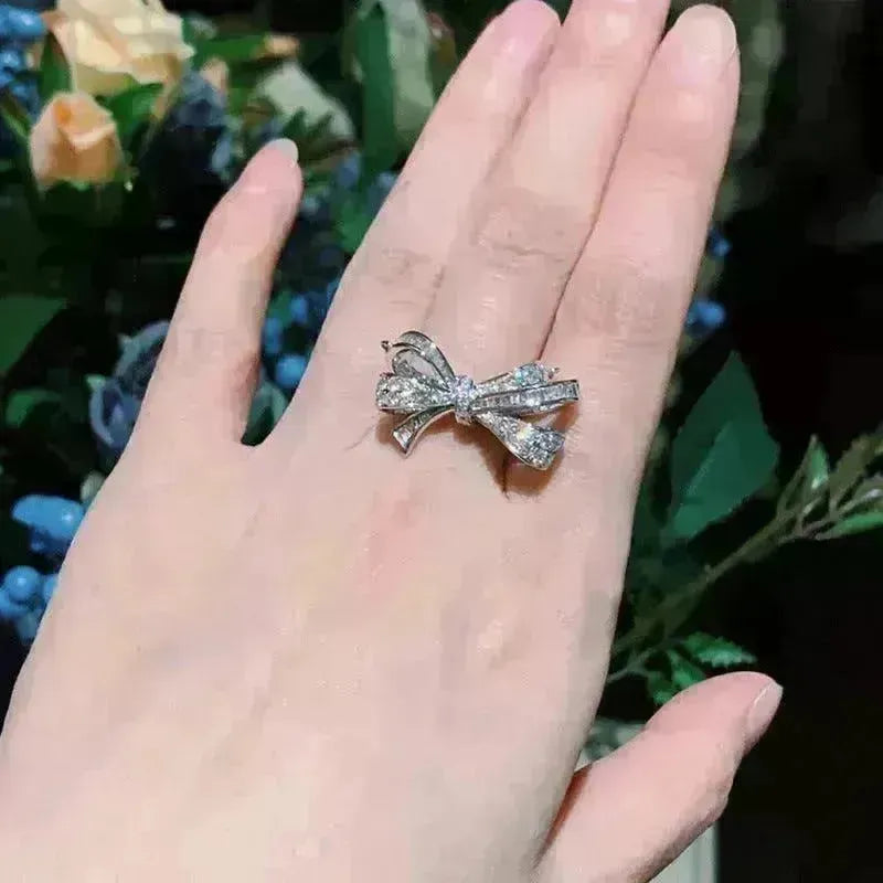 Full Diamond Bow Ring Female Fashion Personality - EX-STOCK CANADA
