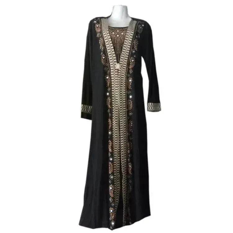 Gold Embroidered Abaya Dress for Turkey Middle East Arab Dubai Women - EX-STOCK Canada
