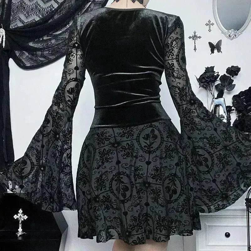 Gothic Vintage Fashion Elegant Classy Retro Mini Black Dress - EX-STOCK Canada