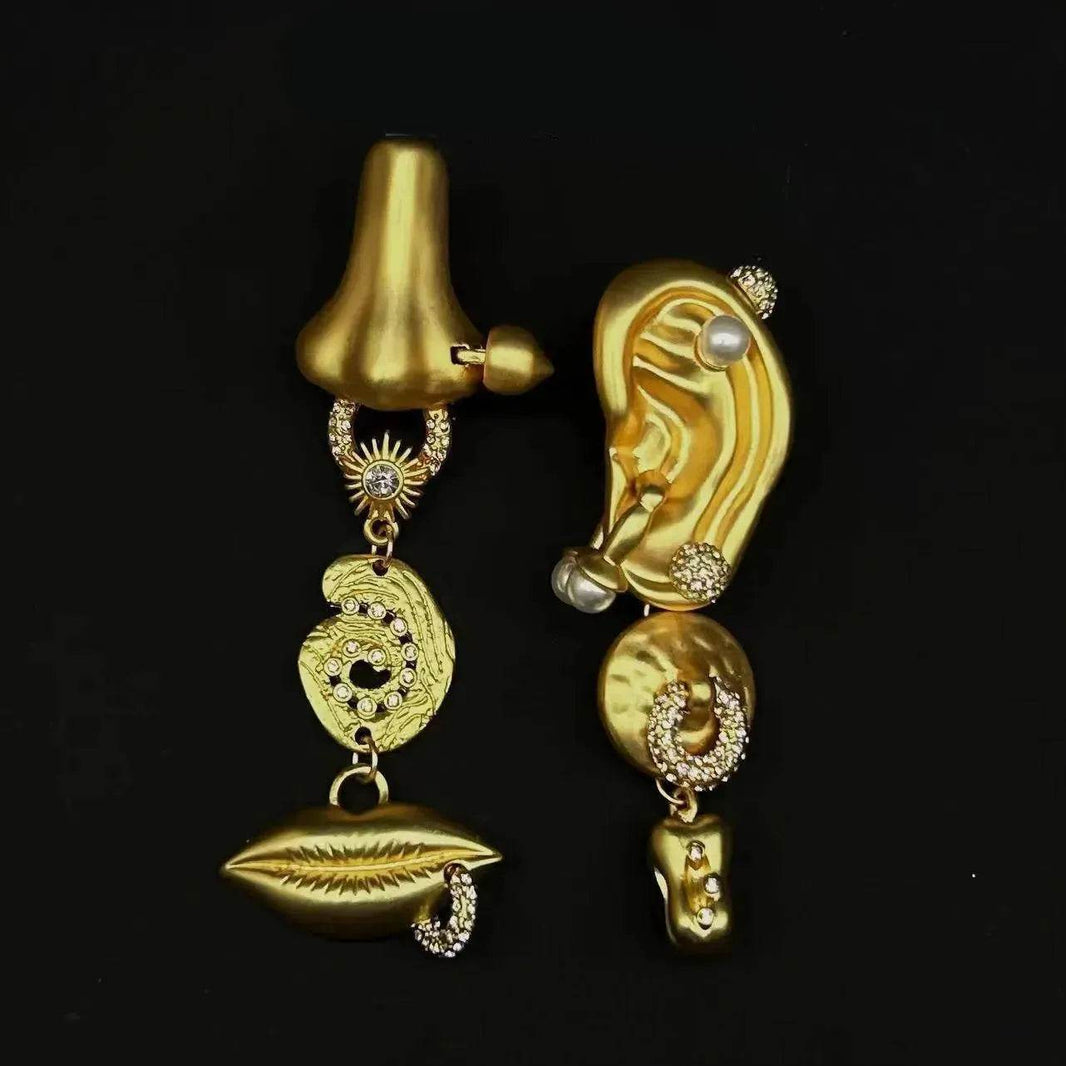 Graceful And Fashionable Nose Mouth Ear Expression Earrings - EX-STOCK Canada