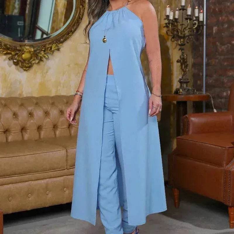 Halter Sleeveless Backless Loose Top High-waisted Trousers Suit Women - EX-STOCK Canada