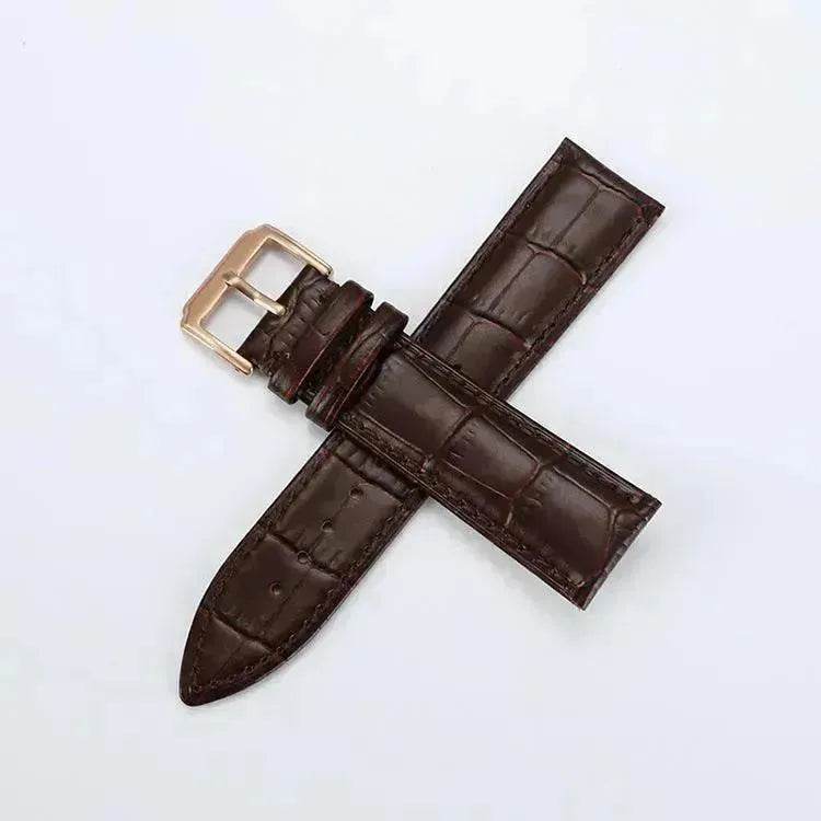 Head Layer Leather Bamboo Knot Pattern Watch Strap Accessories - EX-STOCK Canada