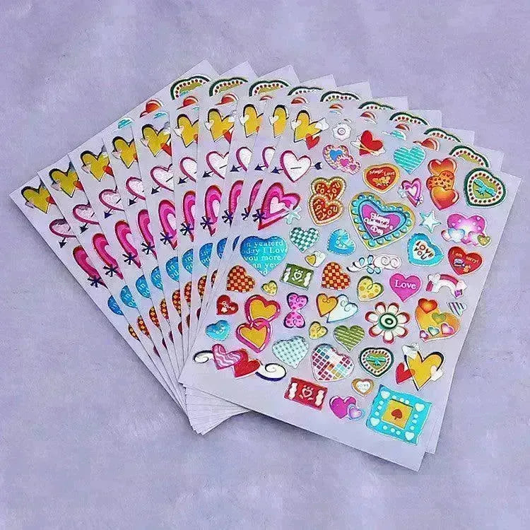 Heart Reward Stickers Gilding Waterproof Laser Plastic - EX-STOCK CANADA