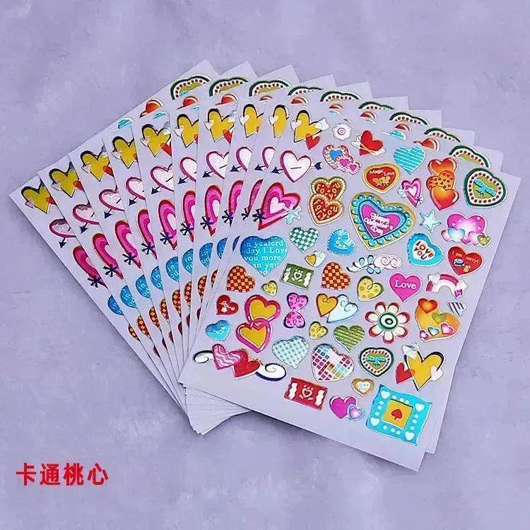 Heart Reward Stickers Gilding Waterproof Laser Plastic - EX-STOCK Canada