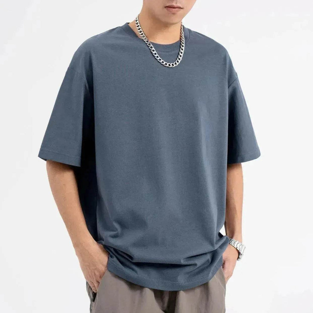 Heavy Men's Cotton Brand High Street Short Sleeve Loose T-shirt - EX-STOCK Canada