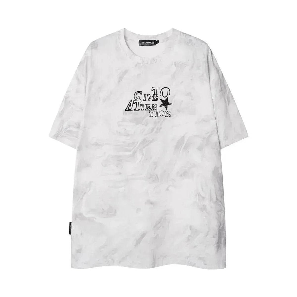 Heavy Special Batik Technology Galaxy Mottled Printed Round Neck Fashion Brand T-shirt - EX-STOCK Canada