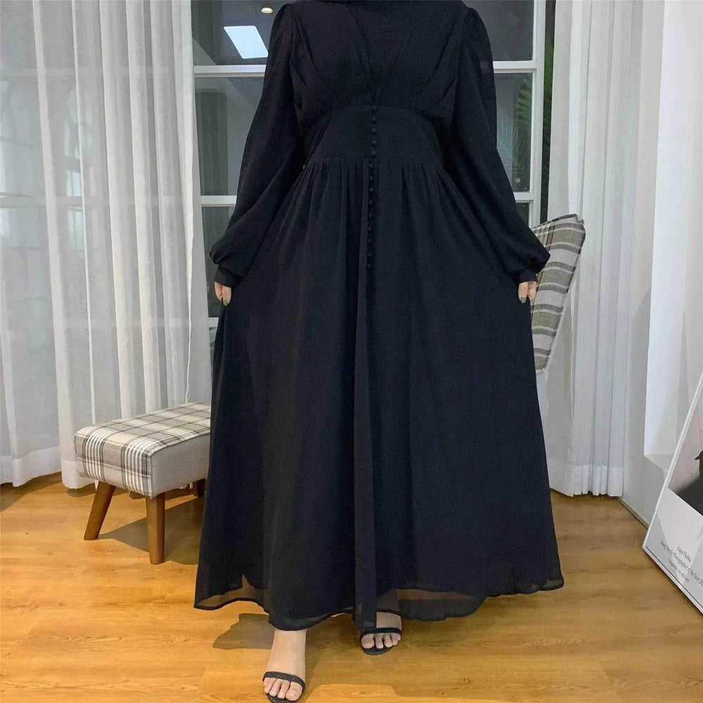 High-density Double Chiffon Simple Fashion And Elegant Abaya Dress for Arab Dubai Turkey Middle Eastern Women. - EX-STOCK Canada