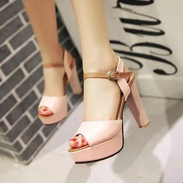High Heels Waterproof Platform Fish Mouth Shoes - EX-STOCK Canada