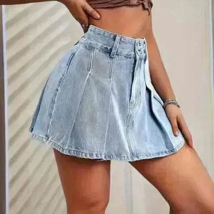 High Waist A- Line Pleated Skirt Casual All-match Retro - EX-STOCK Canada