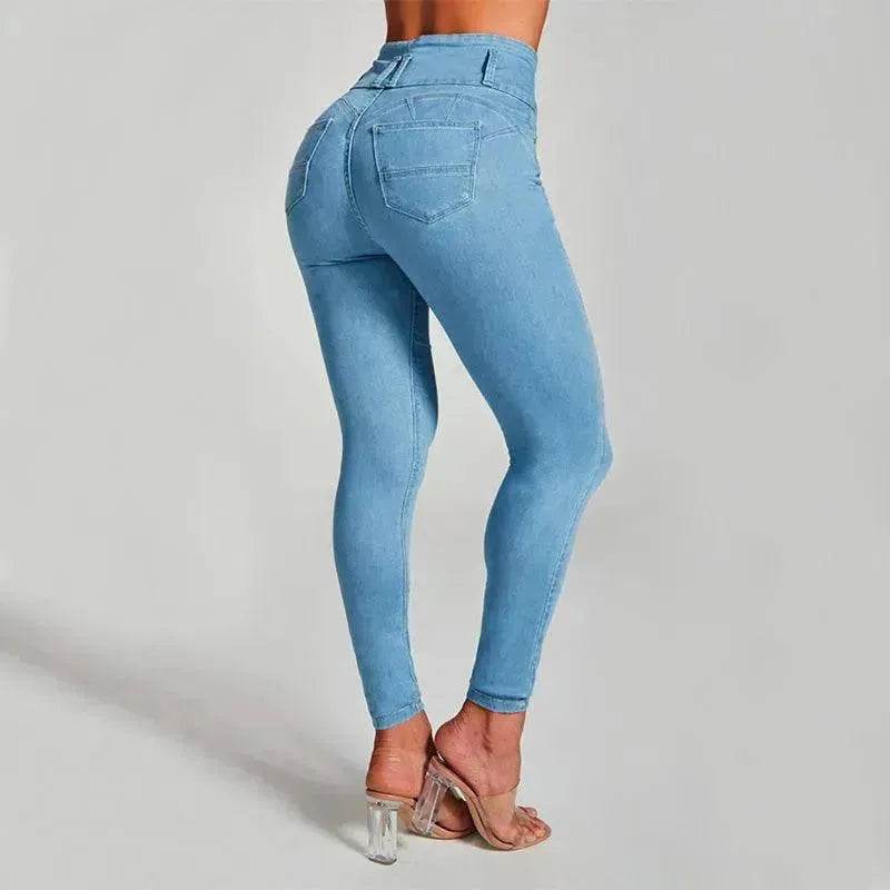 High Waist Jeans Women's Skinny Trousers Tight Stretch Shaping And Hip Lifting Pants - EX-STOCK Canada
