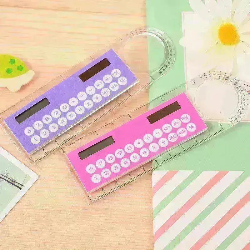 Hot Selling Solar Mini Calculator Magnifier Multifunction Ultra-thin Ruler Office Supplies - EX-STOCK CANADA