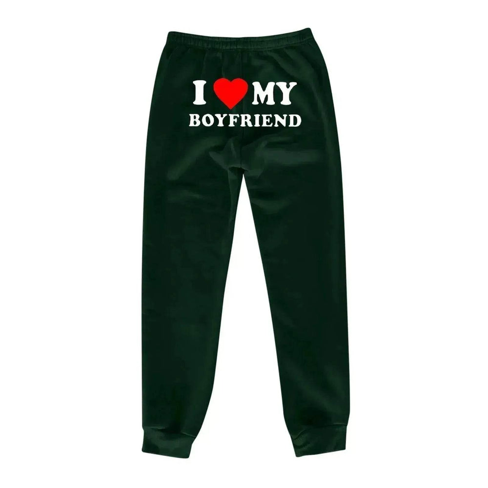 I Love MY BOYFRIEND Printed Trousers Casual Sweatpants Men And Women Sports Pants - EX-STOCK Canada