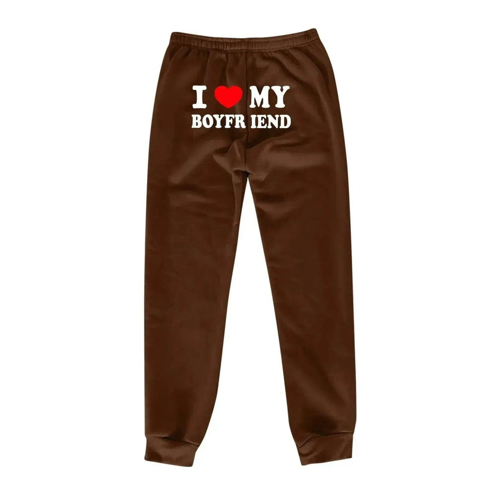 I Love MY BOYFRIEND Printed Trousers Casual Sweatpants Men And Women Sports Pants - EX-STOCK Canada