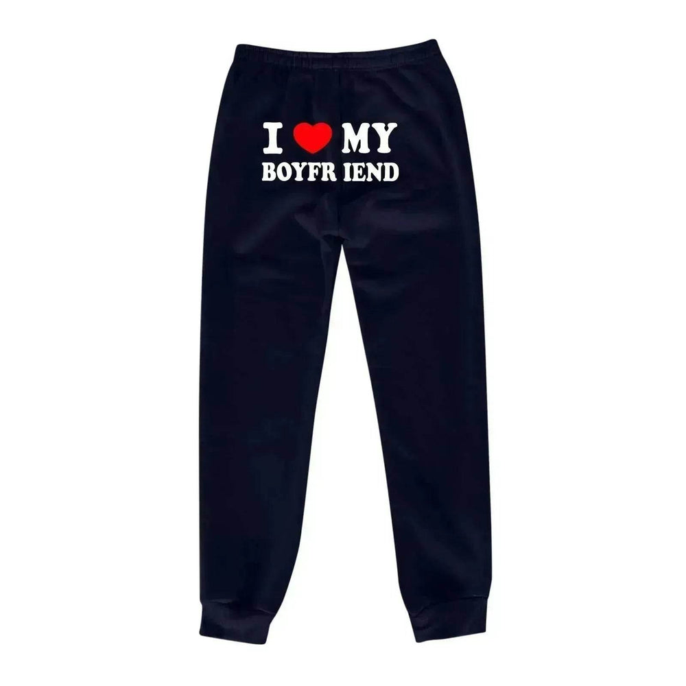 I Love MY BOYFRIEND Printed Trousers Casual Sweatpants Men And Women Sports Pants - EX-STOCK Canada