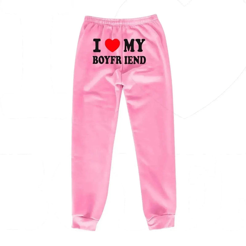 I Love MY BOYFRIEND Printed Trousers Casual Sweatpants Men And Women Sports Pants - EX-STOCK Canada