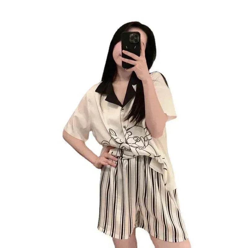 Ice Silk Cool Feeling Thin Fashion Cartoon Home Clothes Summer - EX-STOCK Canada