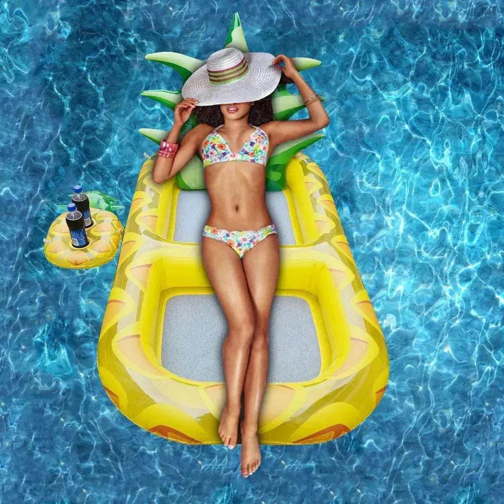 Inflatable Swimming Pool Pineapple Floating Row Air Cushion Bed Summer Water Floating Hammock Air Mattress Water Sports Toys - EX-STOCK CANADA