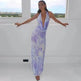 Ink Printed Deep-V Backless Pleated Skirt Suit - EX-STOCK Canada