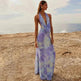 Ink Printed Deep-V Backless Pleated Skirt Suit - EX-STOCK Canada