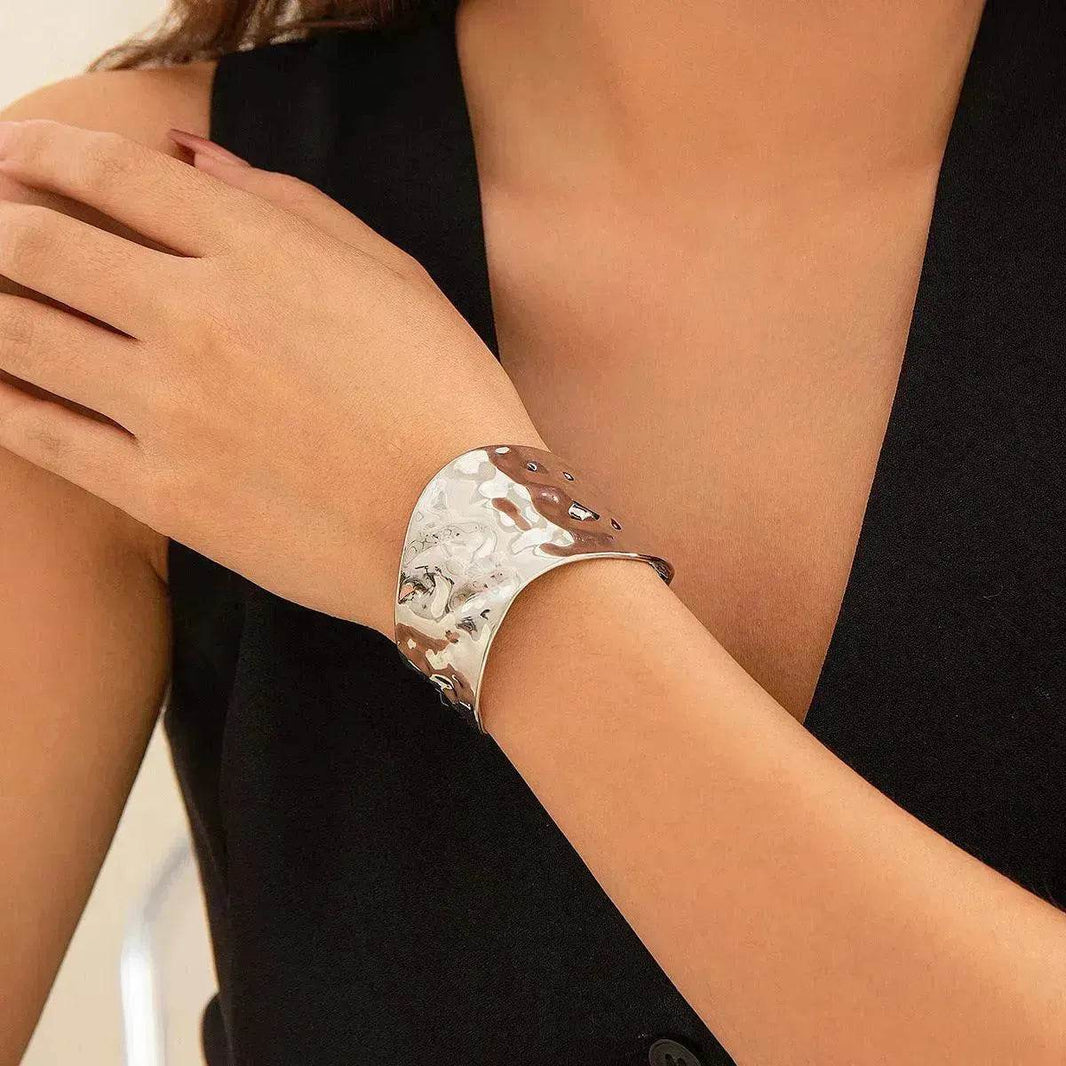 Irregular With Personality Glossy Alloy Wide Bracelet for Women - EX-STOCK Canada