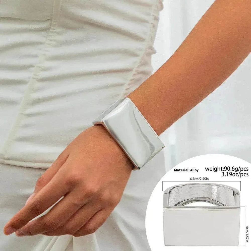 Irregular With Personality Glossy Alloy Wide Bracelet for Women - EX-STOCK Canada