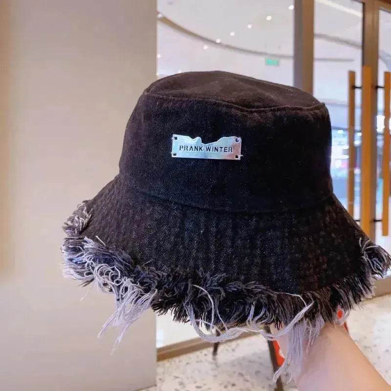 Jean Fisherman Hat Women's Spring And Summer Thin Washed Old Frayed Edge Bucket Hat Outdoor - EX-STOCK Canada