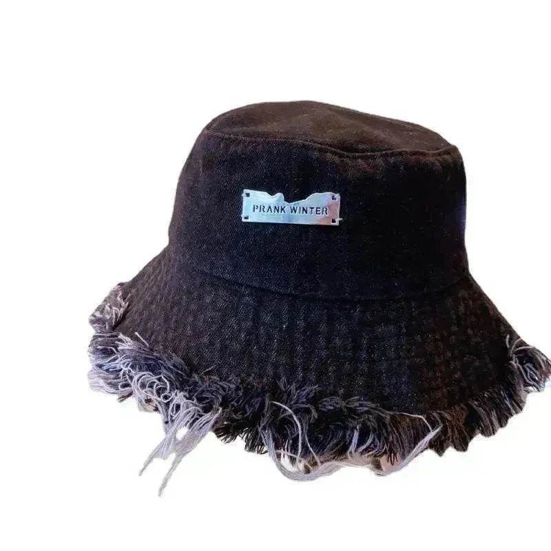 Jean Fisherman Hat Women's Spring And Summer Thin Washed Old Frayed Edge Bucket Hat Outdoor - EX-STOCK Canada