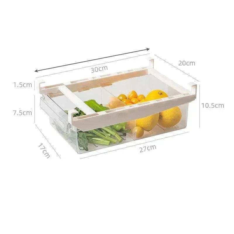 Kitchen Organizer Adjustable Kitchen Refrigerator Storage Rack Fridge Freezer Shelf Holder Pull-out Drawer Organiser Space Saver - EX-STOCK Canada