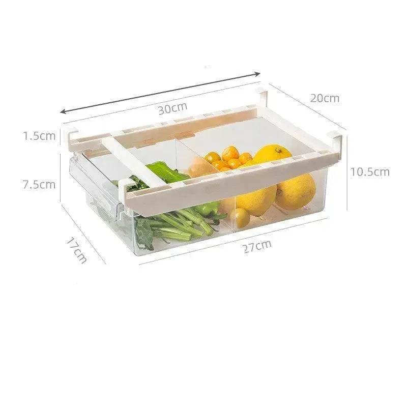 Kitchen Organizer Adjustable Kitchen Refrigerator Storage Rack Fridge Freezer Shelf Holder Pull-out Drawer Organiser Space Saver - EX-STOCK Canada