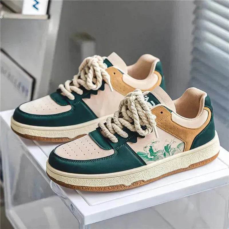 Lace-up Casual Shoes Men Soft Thick Sole Fashion Comfortable Breathable Flats Sneakers Student Platform Outdoor Walking Shoes - EX-STOCK Canada