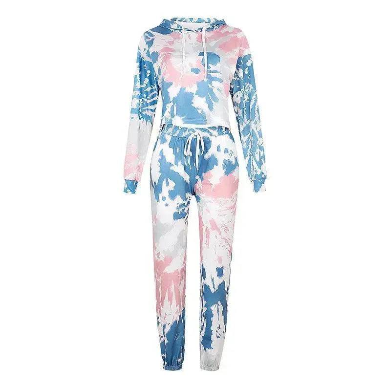 Ladies Casual Long-sleeved Tie-dye Printing Ladies Casual Suit - EX-STOCK Canada