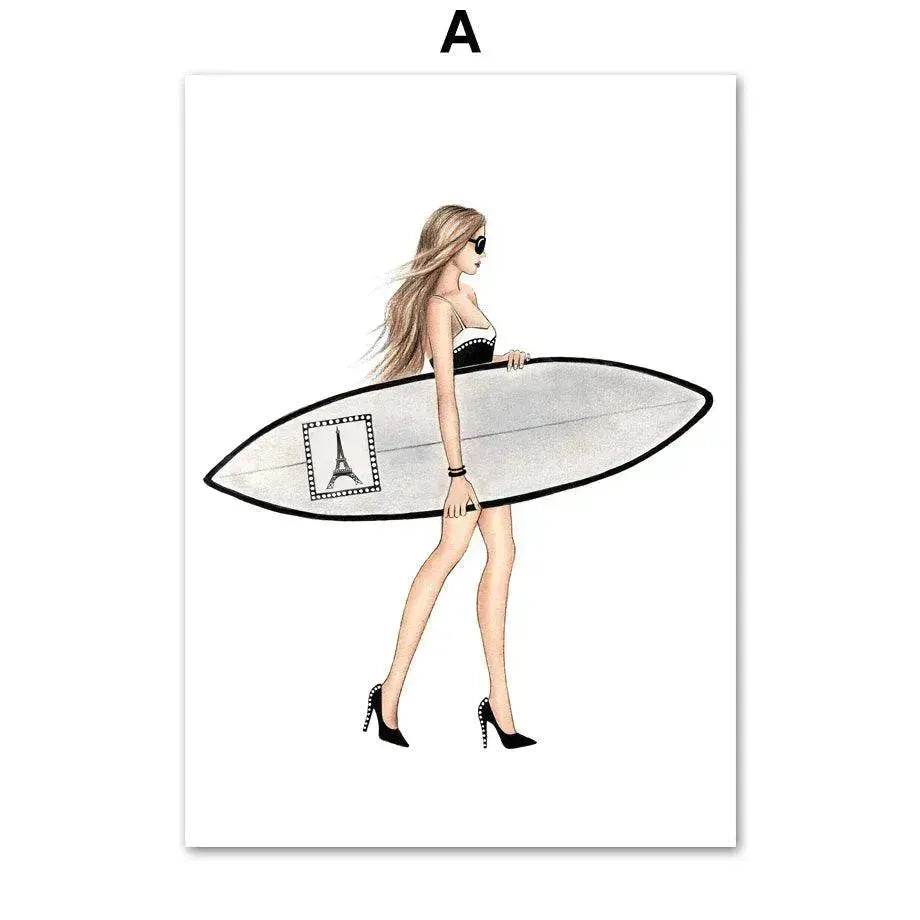 Ladies Flower Bag Canvas Wall Living Room - EX-STOCK Canada