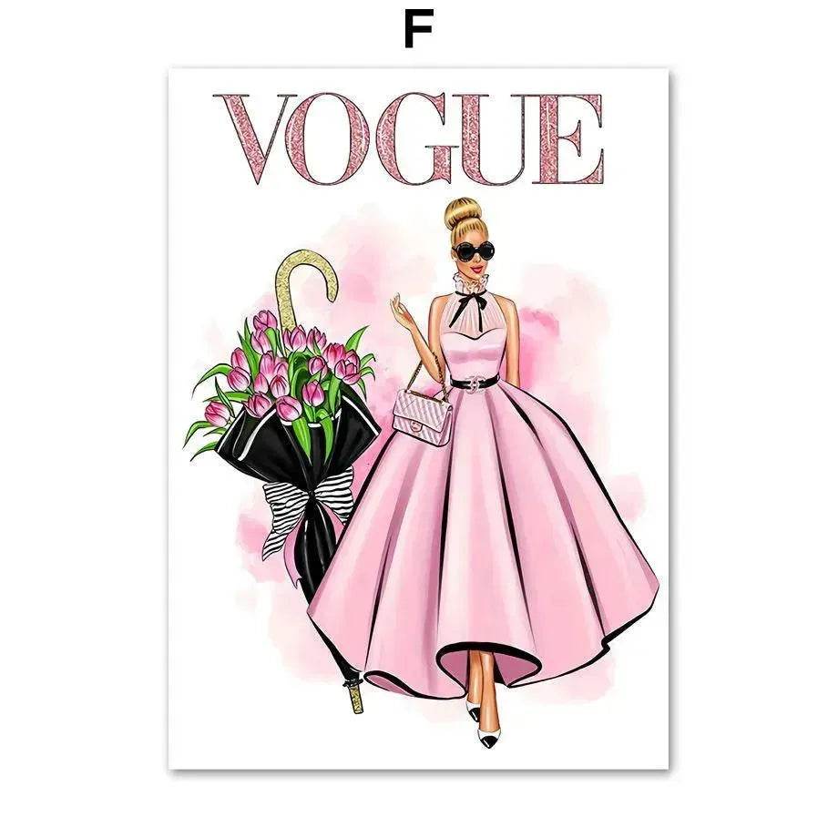 Ladies Flower Bag Canvas Wall Living Room - EX-STOCK Canada