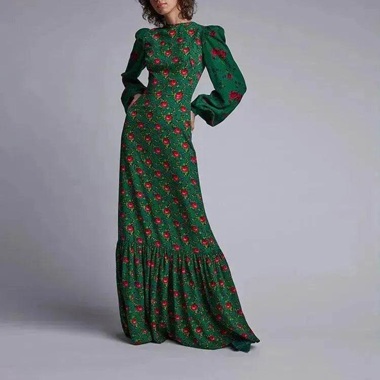 Lady Charming V-neck Digital Printing Dress - EX-STOCK Canada