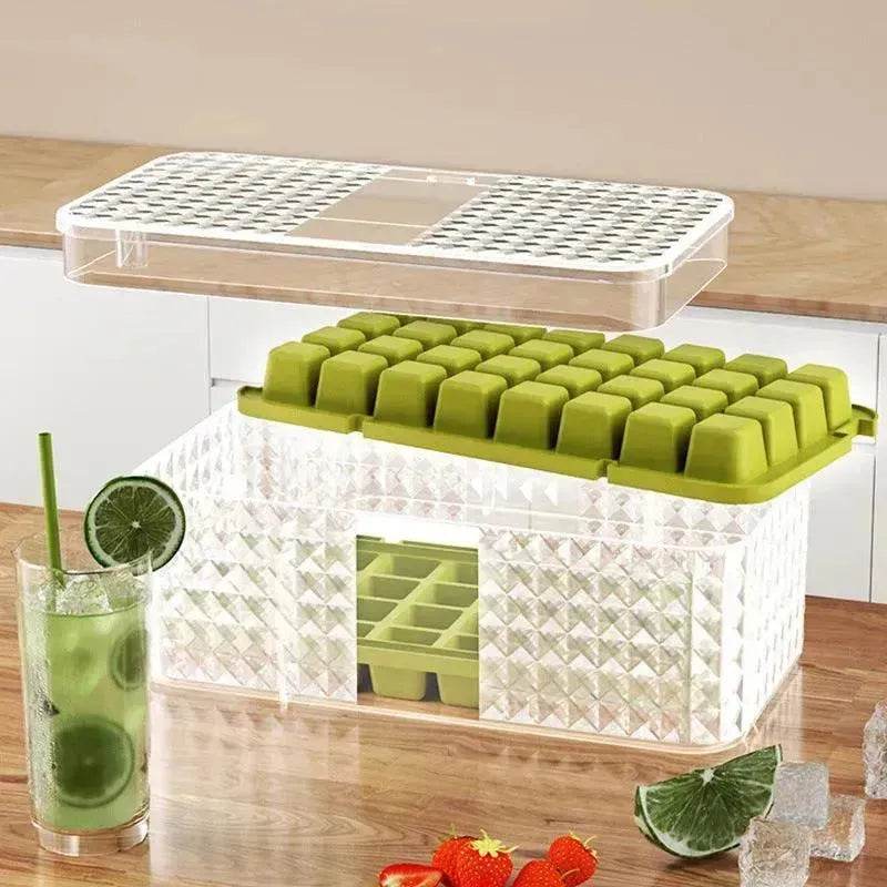 Large New Silicone Square Ice Mold Ice Cube Trays Lid Mold Storage Box Creative Tool Ice Cube Maker Cool Drinks Kitchen Bar - EX-STOCK Canada