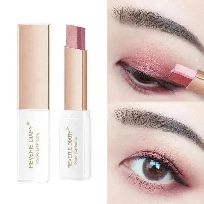 Lazy Eyeshadow Stick Stereo Gradient Shimmer Double Color Eye Shadow Pen Waterproof Easy To Wear Eyeshadow - EX-STOCK Canada