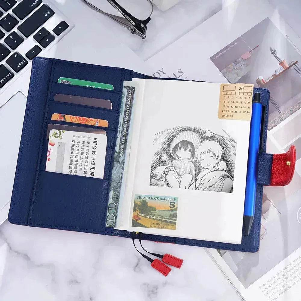 Leather Notebook Lychee Pattern Head Layer Cowhide A6 Loose-Leaf Diary - EX-STOCK Canada