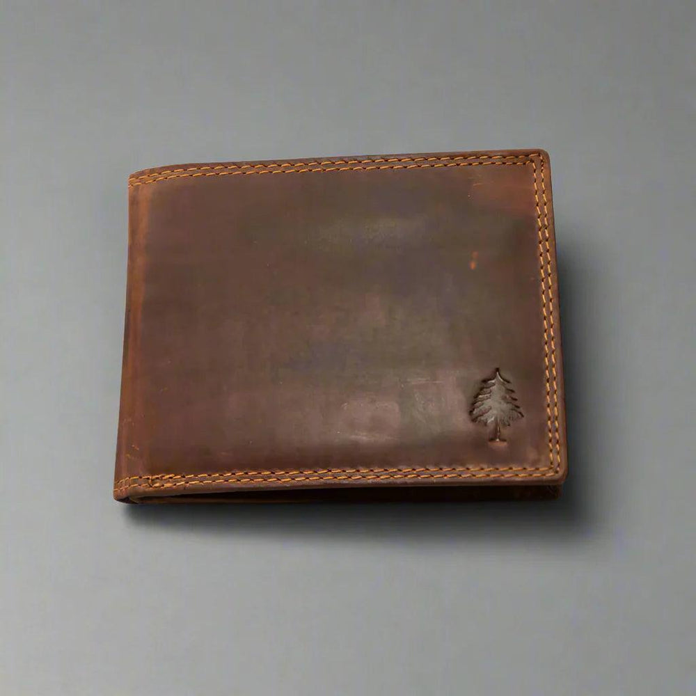 Portafoglio da uomo in pelle Greenwood. Pelle Oil Pull-Up con blocco RFIDEX-STOCK Canada