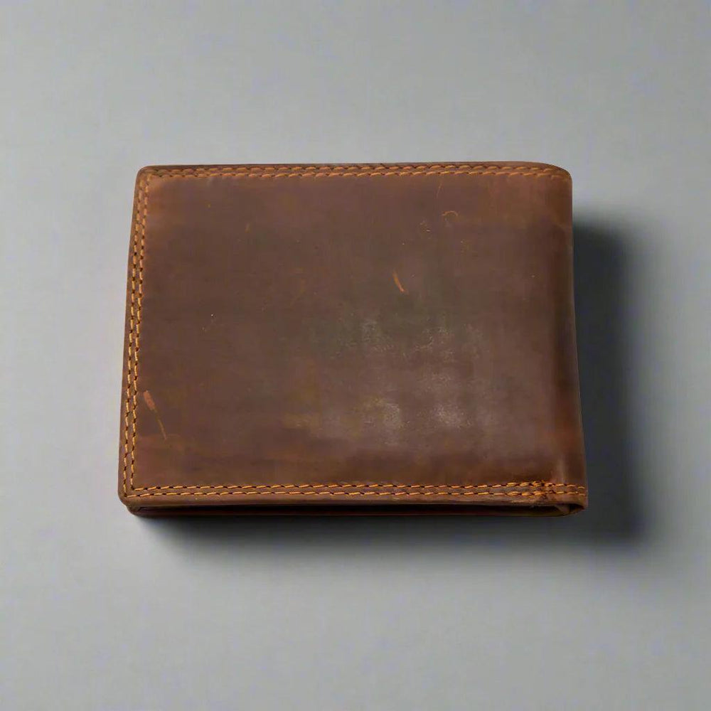 Portafoglio da uomo in pelle Greenwood. Pelle Oil Pull-Up con blocco RFIDEX-STOCK Canada