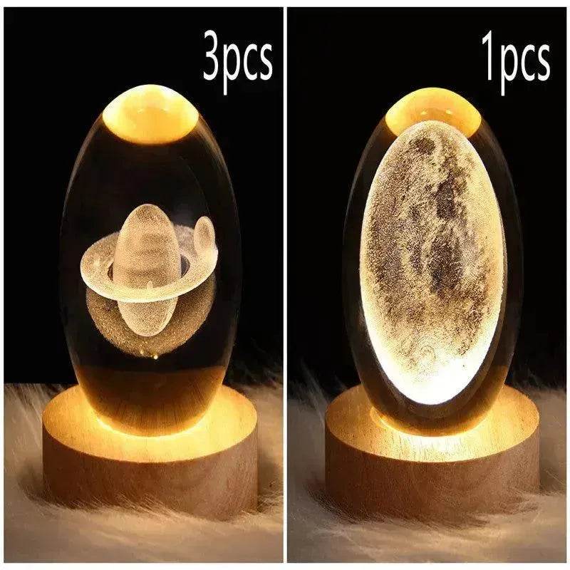 LED Night Light Galaxy Crystal Ball Table Lamp 3D Planet Moon Lamp Bedroom Home Decor For Kids Party Children Birthday Gifts - EX-STOCK Canada