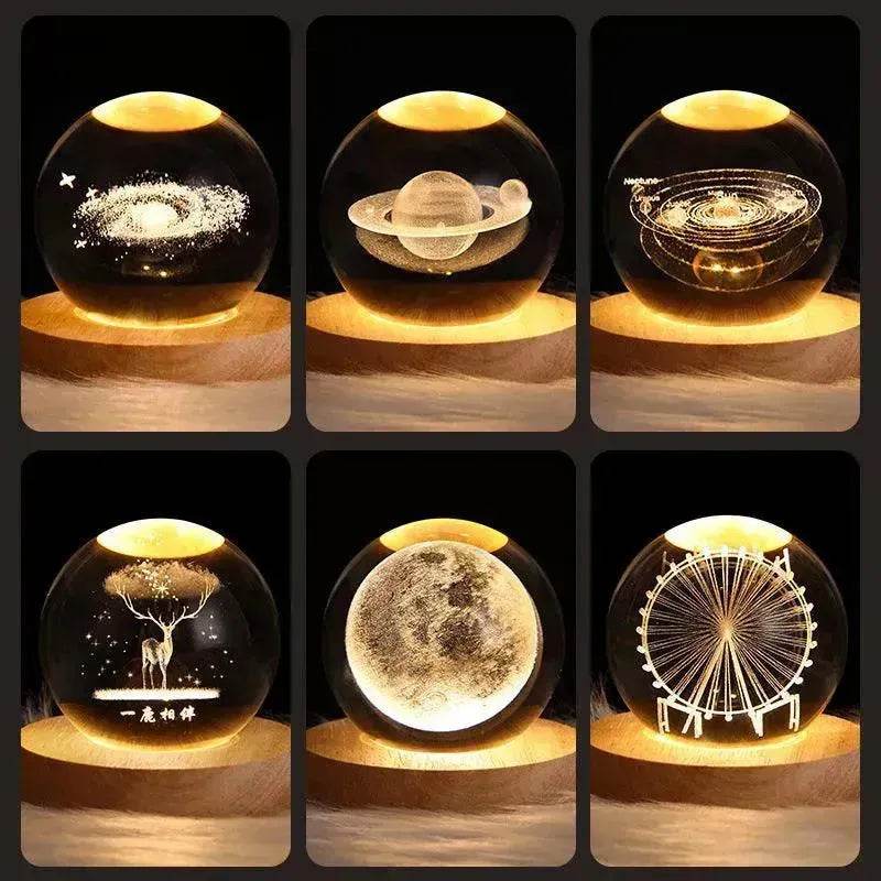 LED Night Light Galaxy Crystal Ball Table Lamp 3D Planet Moon Lamp Bedroom Home Decor For Kids Party Children Birthday Gifts - EX-STOCK Canada