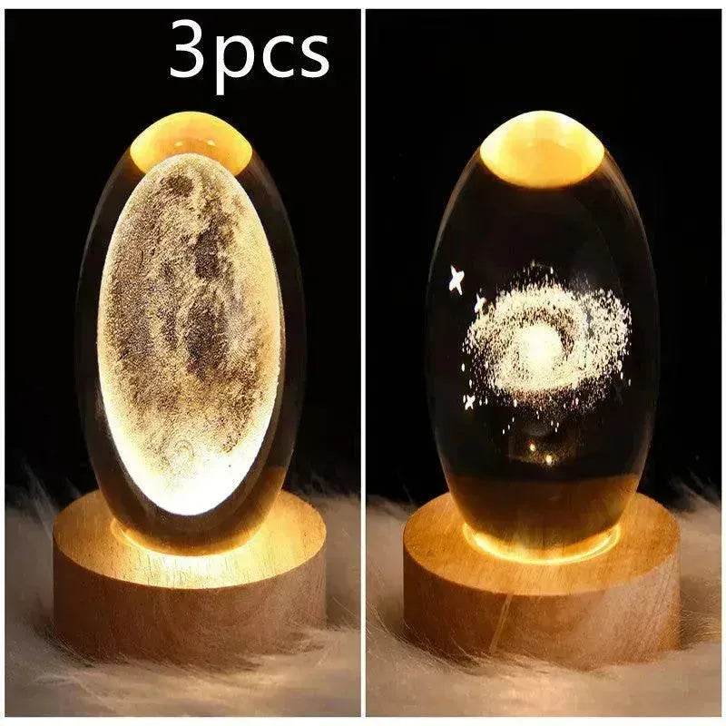 LED Night Light Galaxy Crystal Ball Table Lamp 3D Planet Moon Lamp Bedroom Home Decor For Kids Party Children Birthday Gifts - EX-STOCK Canada