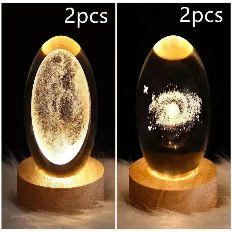 LED Night Light Galaxy Crystal Ball Table Lamp 3D Planet Moon Lamp Bedroom Home Decor For Kids Party Children Birthday Gifts - EX-STOCK Canada