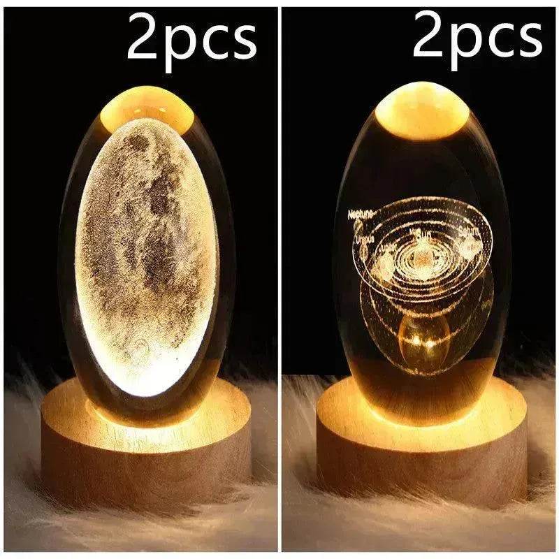 LED Night Light Galaxy Crystal Ball Table Lamp 3D Planet Moon Lamp Bedroom Home Decor For Kids Party Children Birthday Gifts - EX-STOCK Canada