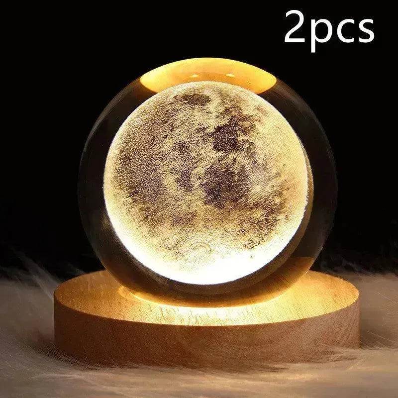 LED Night Light Galaxy Crystal Ball Table Lamp 3D Planet Moon Lamp Bedroom Home Decor For Kids Party Children Birthday Gifts - EX-STOCK Canada