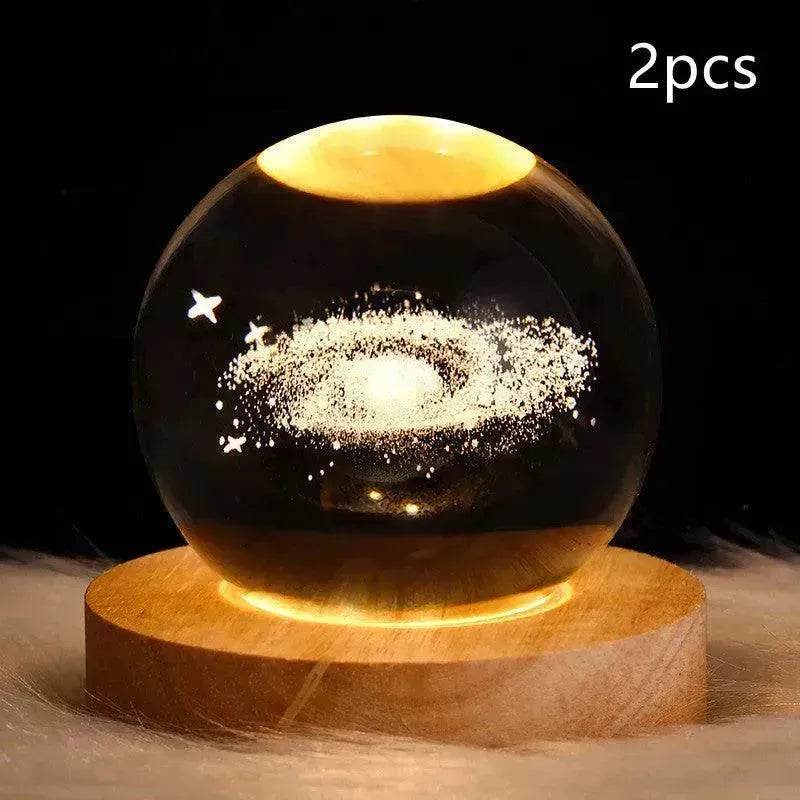 LED Night Light Galaxy Crystal Ball Table Lamp 3D Planet Moon Lamp Bedroom Home Decor For Kids Party Children Birthday Gifts - EX-STOCK Canada