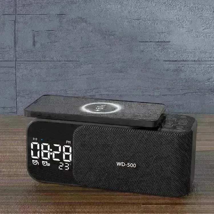 Led Wireless Charging Alarm Clock Fm Radio Bluetooth Speaker With Microphone Temperature Indicator Digital Display Speakers - EX-STOCK CANADA