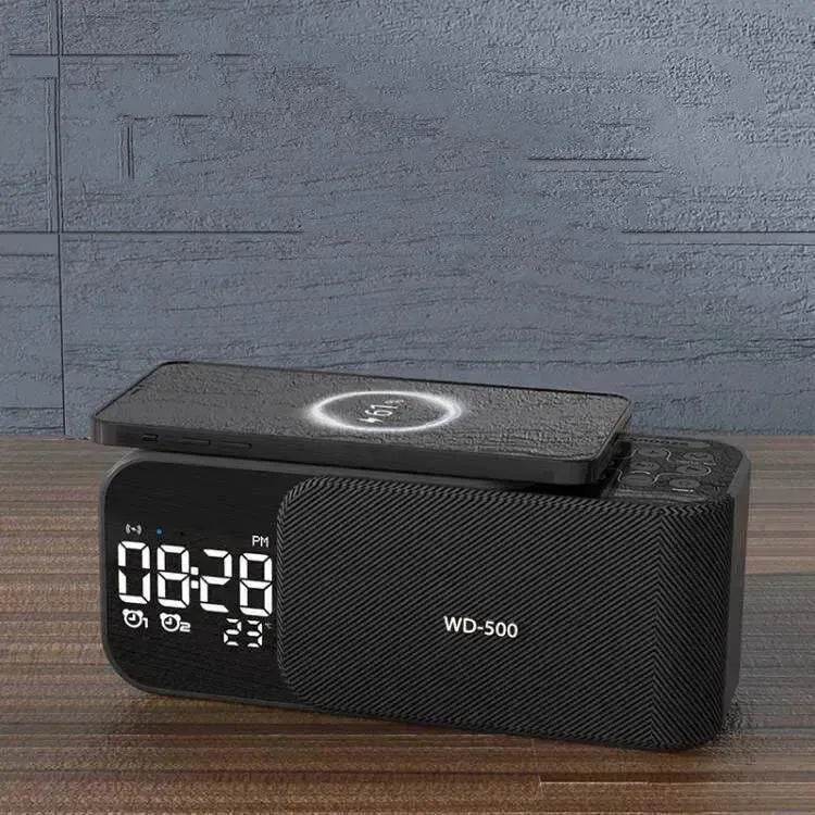 Led Wireless Charging Alarm Clock Fm Radio Bluetooth Speaker With Microphone Temperature Indicator Digital Display Speakers - EX-STOCK Canada